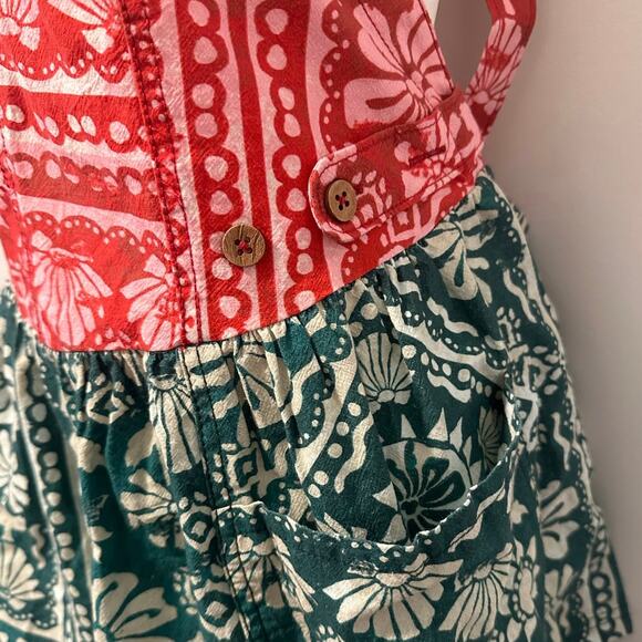 Free People Tropical Print Red and Green Romper - Picture 5 of 10
